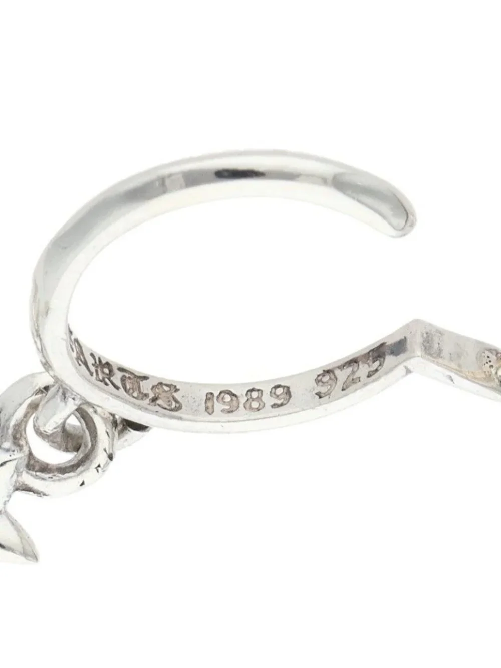 Chrome Hearts Tiny CH Cross Hoop Silver Earrings